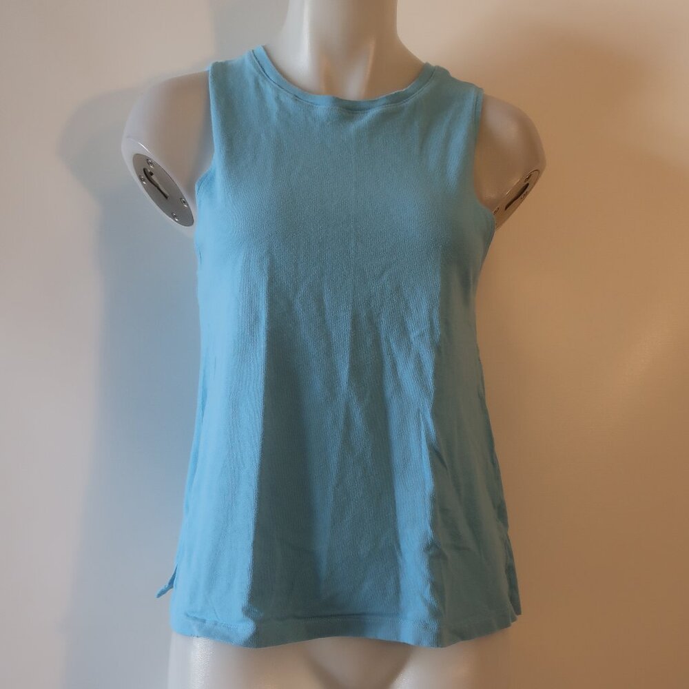 Womens Sincerely Jules for Bandier Blue Sleeveless Muscle T-Shirt Tank Top S